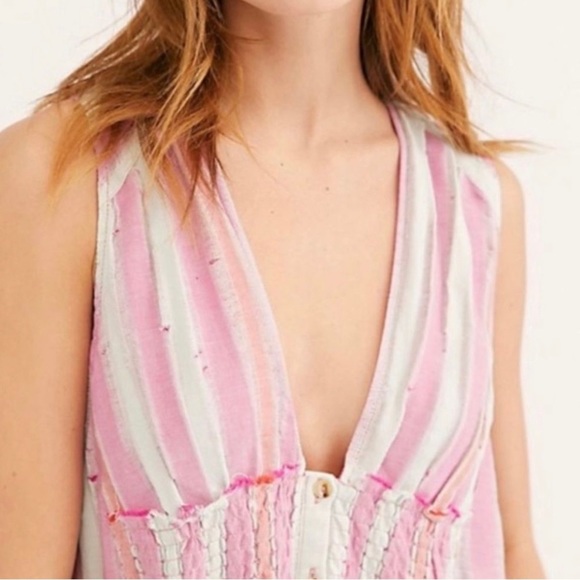 FREE PEOPLE Do It Again BOHO Cotton Mini Dress NWT Small - Picture 2 of 16